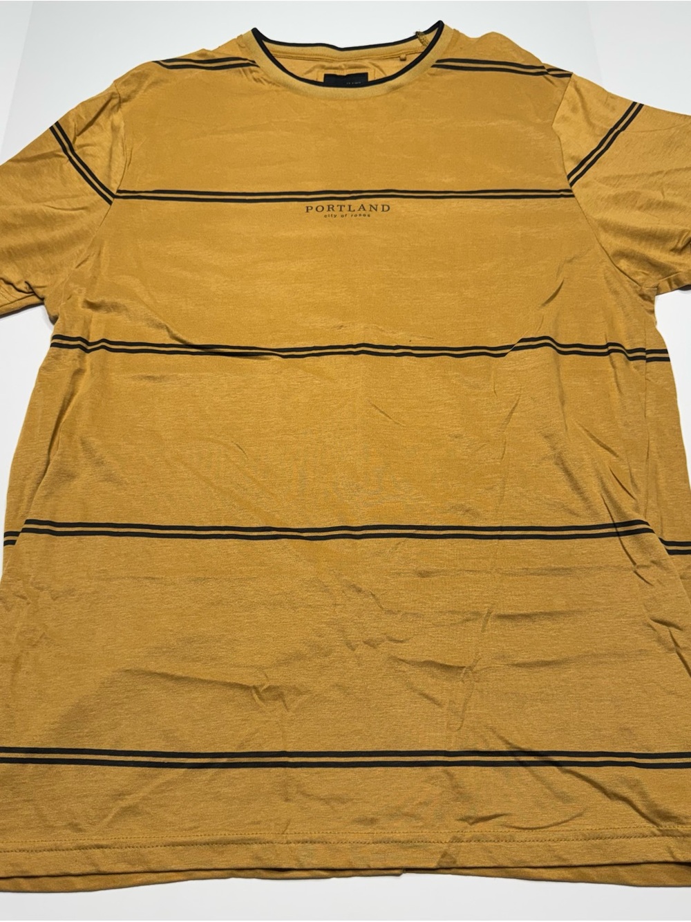 Denim & Flower Mustard Yellow Tee with Black Stripes
